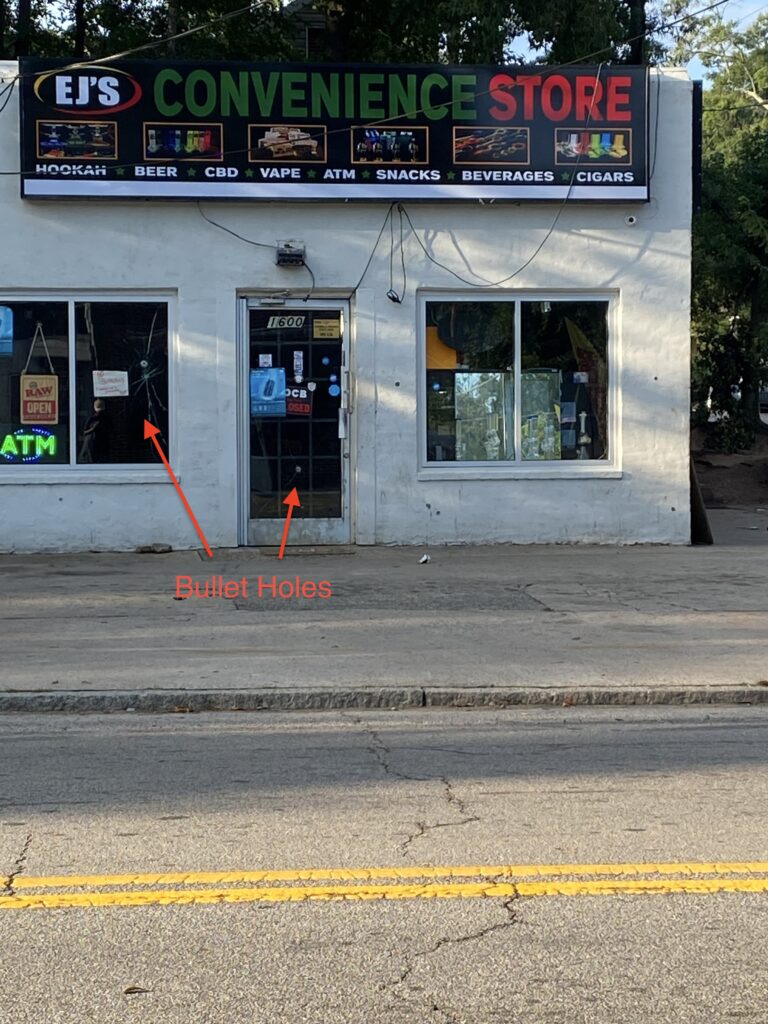 EJ's with bullet holes